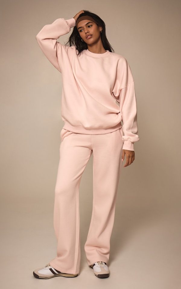 Baby Pink Oversized Sweat Tracksuit Set