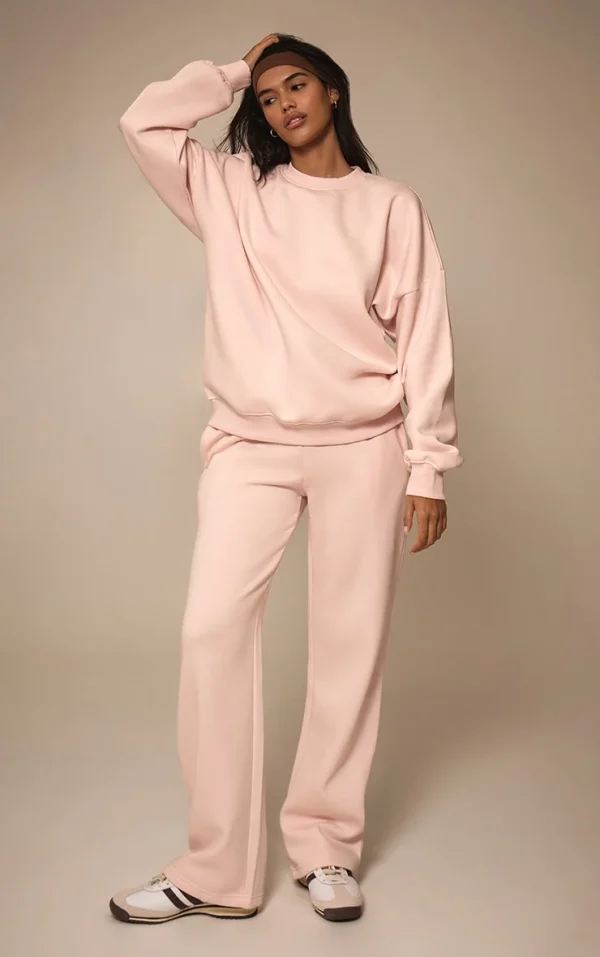 Baby Pink Oversized Sweat Tracksuit Set