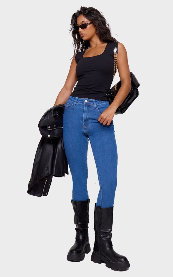 L30 Mid Blue 5 Pocket Skinny Jeans