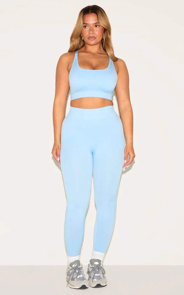 Shape Sky Blue Seamless Active Ruched Bum High Waisted Leggings