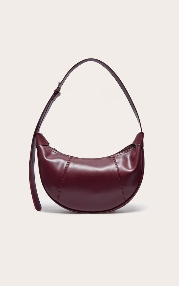 Burgundy Crescent Cross Body Bag