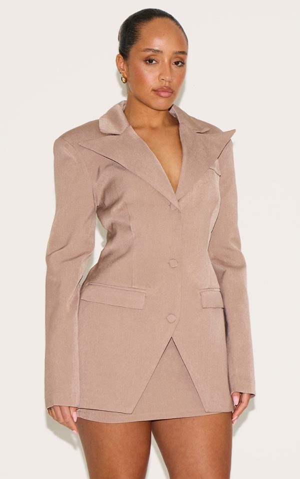 Shape Mocha Linen Look Mini Skirt