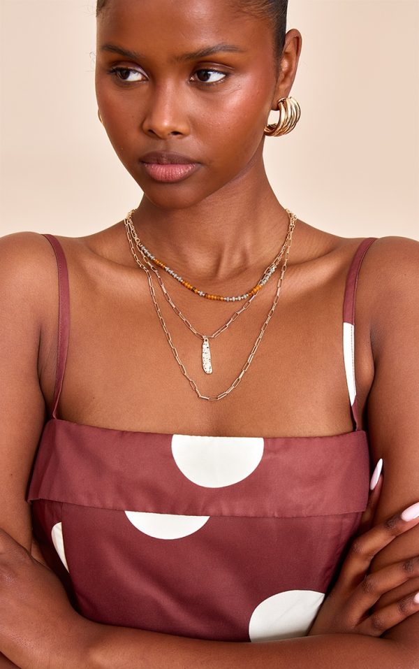 Multi Bead Multi Chain Necklace