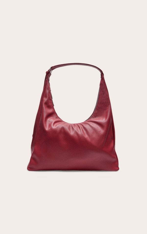Cherry Red PU Slouchy Oversized Tote Bag