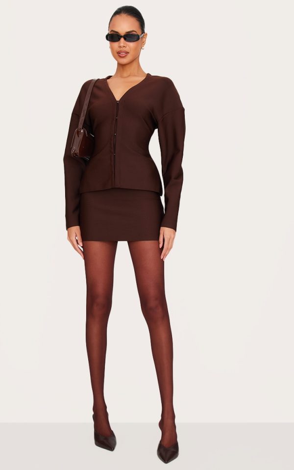 Chocolate Tailored Mini Skirt