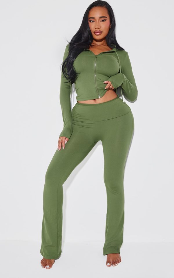 Shape Khaki Sculpted Foldover Waist Flare Pants