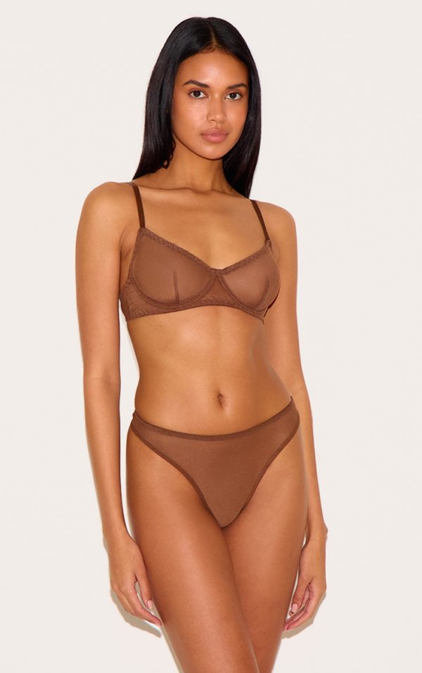 Chocolate Mesh Thong