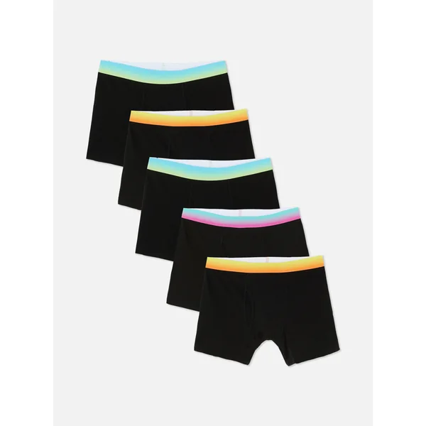 5-Pack Color Waistband Boxer Briefs - Black