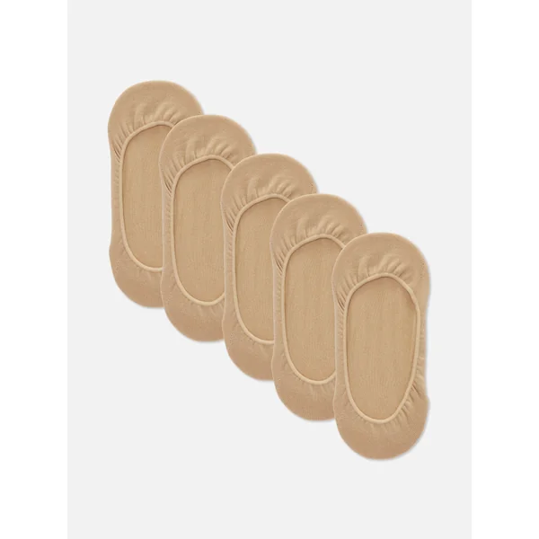 5-Pack Cotton Footies - Caramel