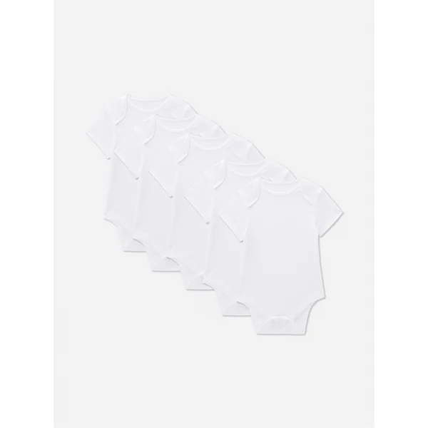 5-Pack Essential Bodysuits - White