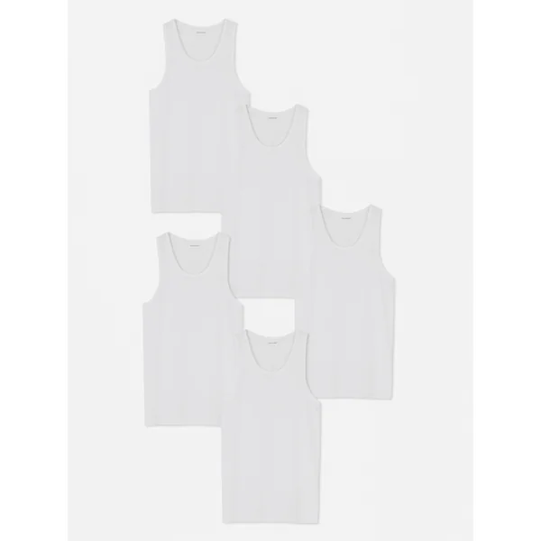 5-Pack Essential Vests - White