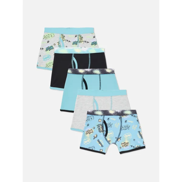 5-Pack Graffiti Graphic Boxer Briefs - Multi
