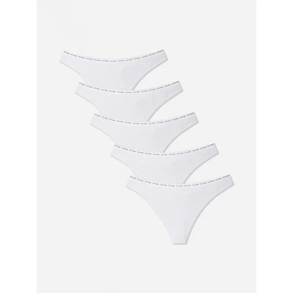 5-Pack Love To Lounge Thongs - White