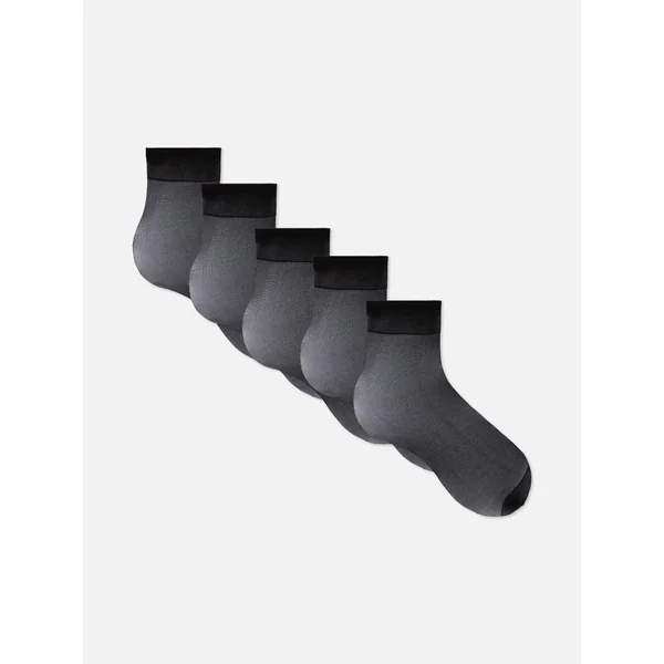 5-Pack Matte Ankle Highs - Black