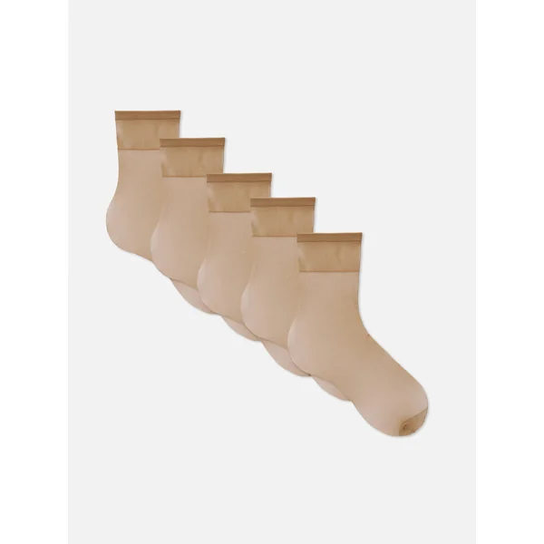 5-Pack Matte Knee-High Tights - Caramel