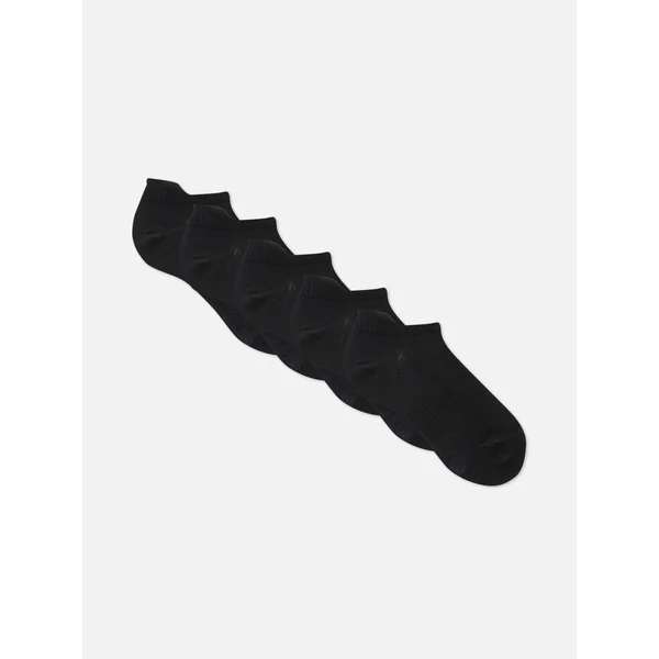 5-Pack Microfiber Sneaker Socks - Black