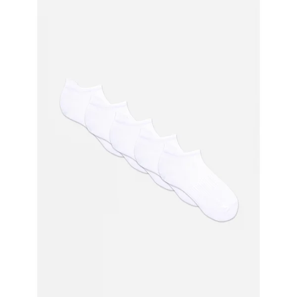 5-Pack Microfiber Sneaker Socks - White
