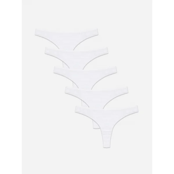 5-Pack Microfiber Thongs - White