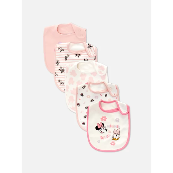 5-Pack Minnie Mouse and Daisy Duck Wrap Bibs - Pink