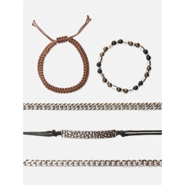 5-Pack Multi Bracelets - Brown