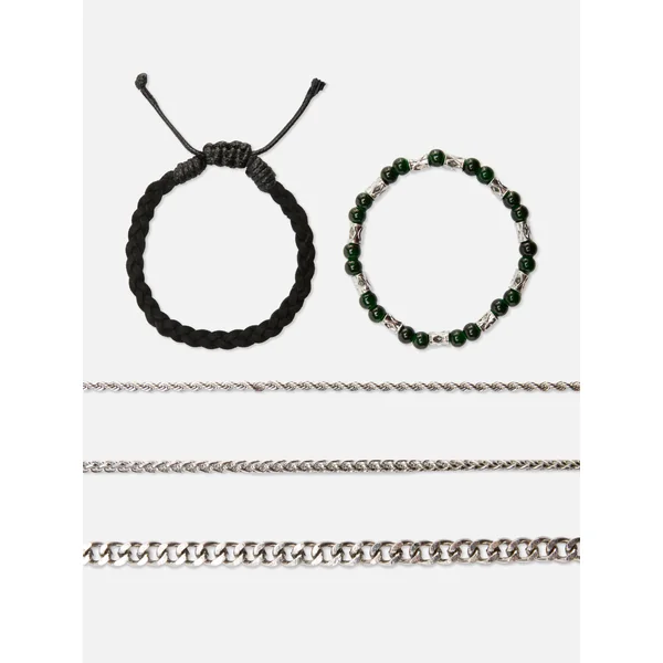 5-Pack Multi Bracelets - Green
