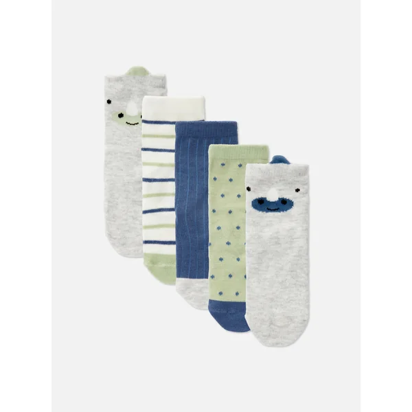 5-Pack Multi Dinosaur Socks - Navy