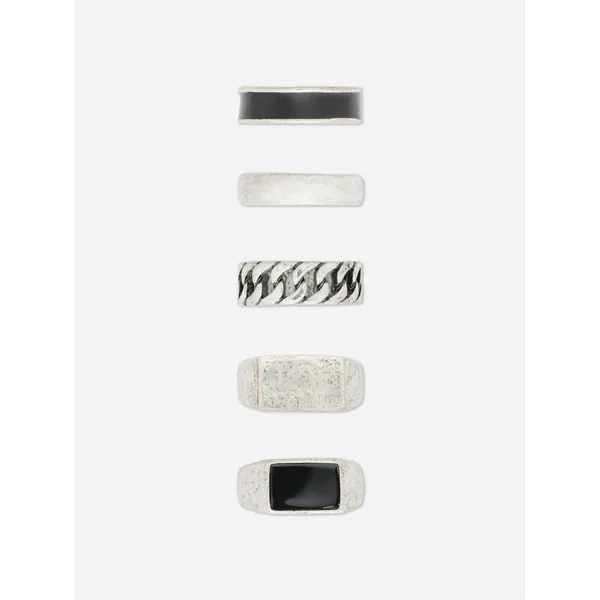 5-Pack Multi Rings - Silver