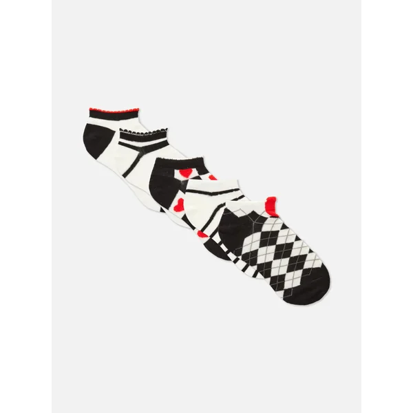 5-Pack Multi Sneaker Socks - Black