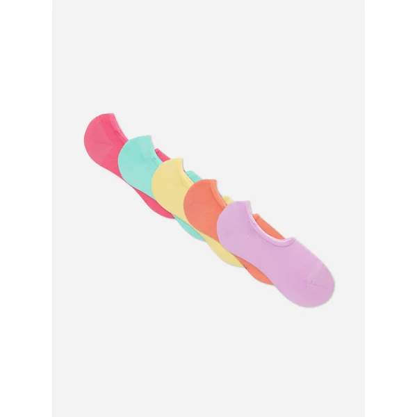 5-Pack Neon Invisible Footie Socks - Multi