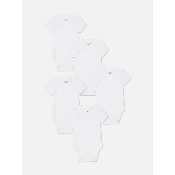 5-Pack Newborn Wrap Bodysuits - White