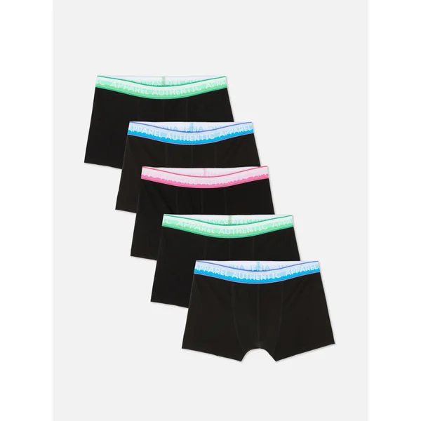 5-Pack Pastel Waistband Boxer Briefs - Black