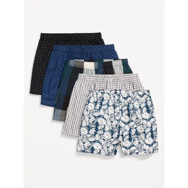 5-Pack Poplin Boxer Shorts - Cool Combo