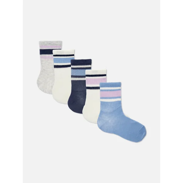 5-Pack Ribbed Sports Socks - Multi