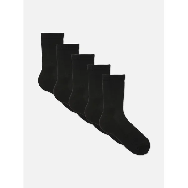 5-Pack Sports Crew Socks - Black