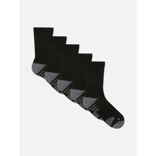 5-Pack Sports Crew Socks - Black