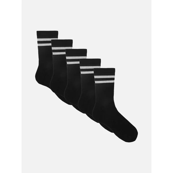 5-Pack Striped Ankle socks - Black