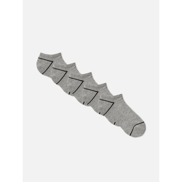 5-Pack Terry Sneaker Socks - Gray