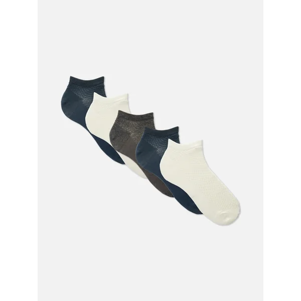 5-Pack Textured Sneaker Socks - Multi