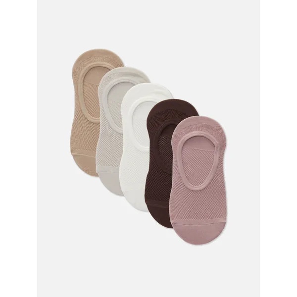 5-Pack Textured Tonal Footie Socks - Nude