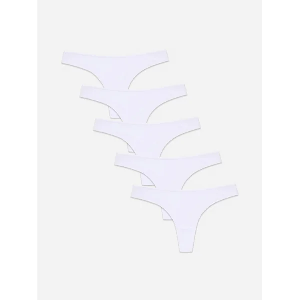 5-Pack Thongs - White