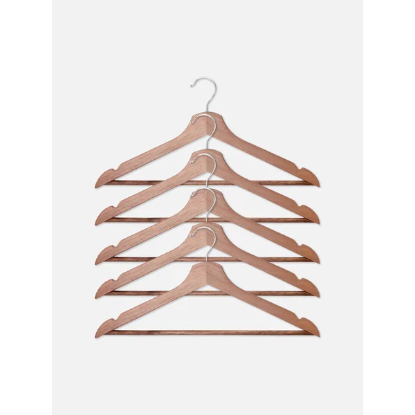 5-Pack Wooden Hangers - Natural