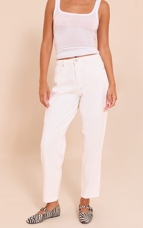 White High Waist Mom Style Jeans