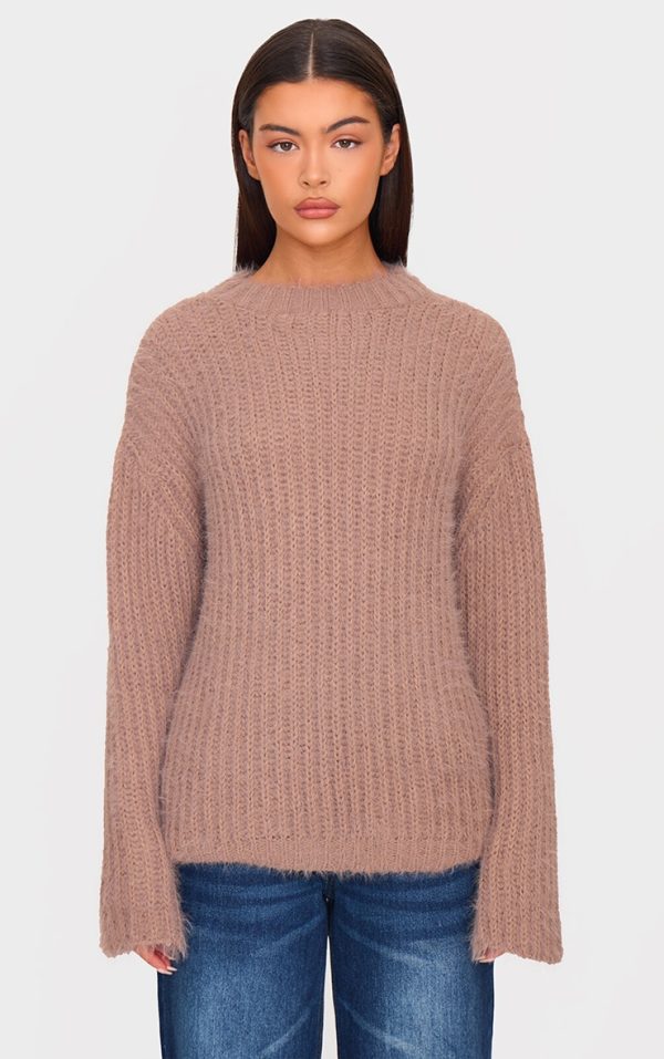 Chocolate Eyelash Knit Super Oversized Sweater