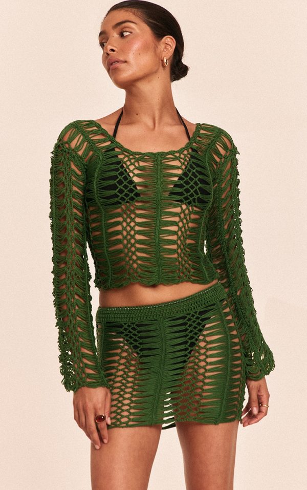 Petite Emerald Green Knit Long Sleeve Top