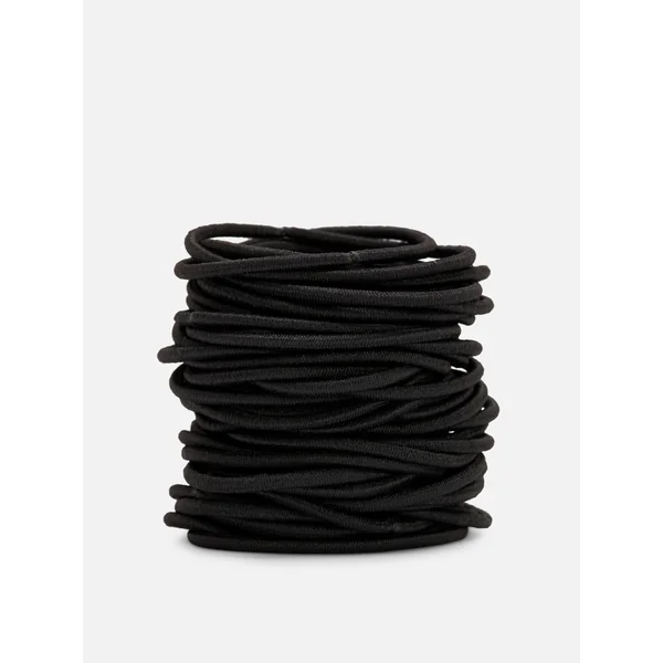 60-Pack Skinny Ponytail Holders - Black