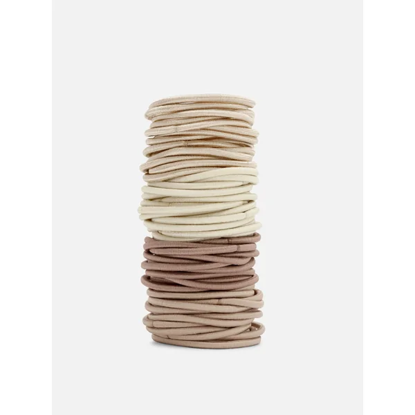 60-Pack Thick Elastic Hair Ties - Yellow