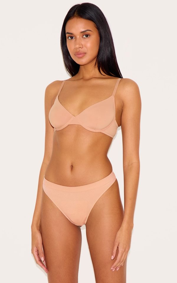 Dark Nude Non Cupped Underwired Bra