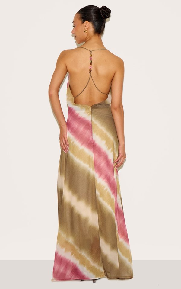 Petite Multi Strappy Bead Detail Flowy Maxi Dress