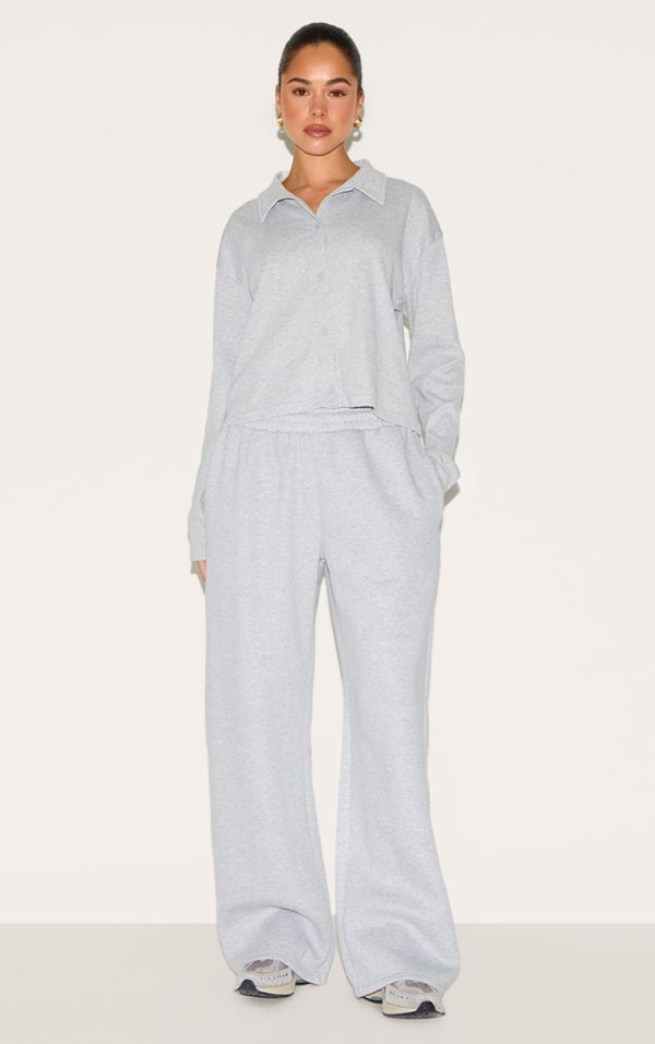 Grey Marl Wide Leg Sweatpant