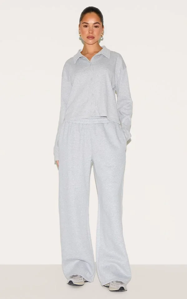 Grey Marl Wide Leg Sweatpant